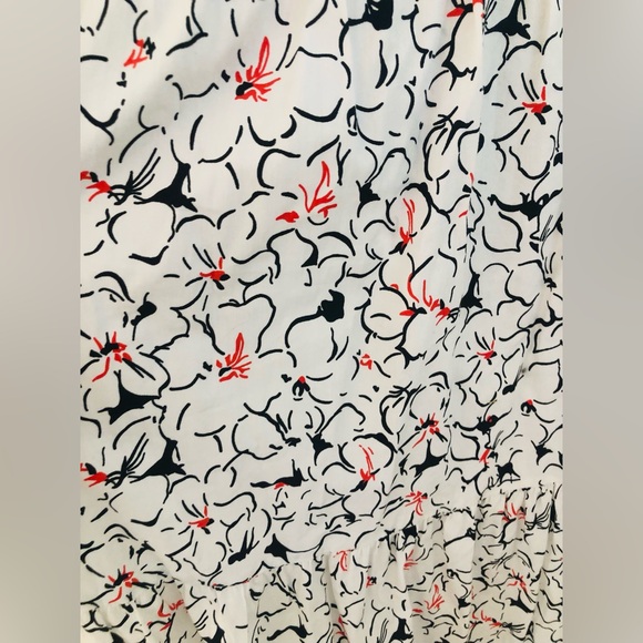 ZARA WHITE & BLACK FLORAL PRINT MAXI DRESS TIE BACK - Picture 11 of 13